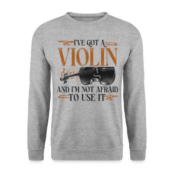 Violin Violinist Vintage I've Got - Unisex Pullover - Weißgrau meliert - Vorne - Alina (178cm) & Michal (187cm)
