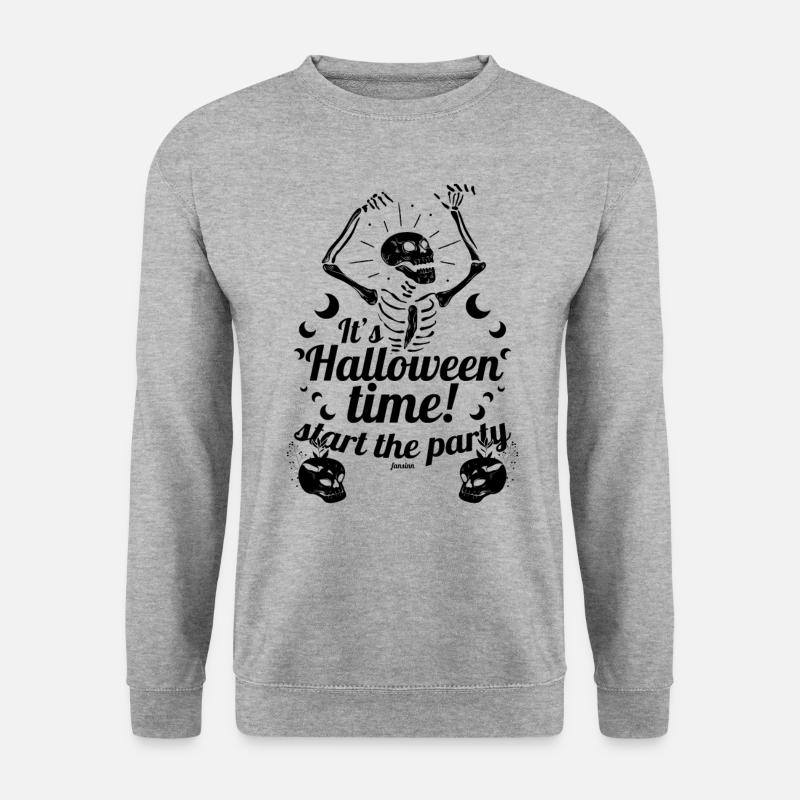 Skelett Monster Zombie Halloween - Unisex Pullover - Weißgrau meliert