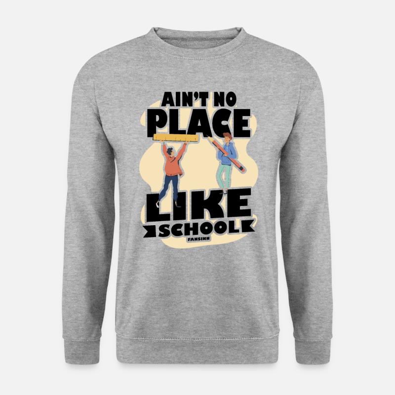Kinder lieben die Schule - Unisex Pullover - Weißgrau meliert