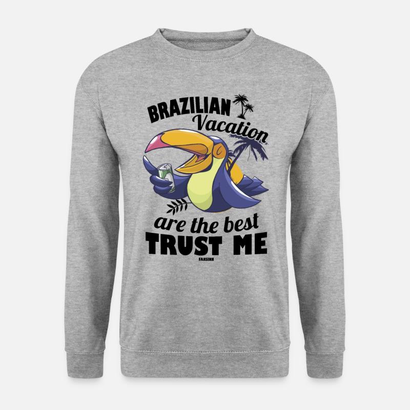 Brasilien - Unisex Pullover - Weißgrau meliert