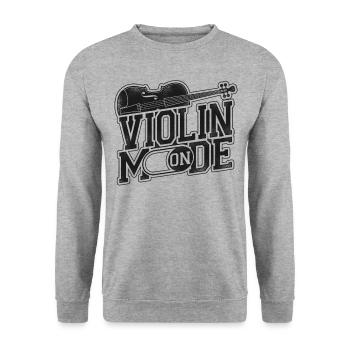 Violin Violinist Vintage Violin - Unisex Pullover - Weißgrau meliert - Vorne - Alina (178cm) & Michal (187cm)