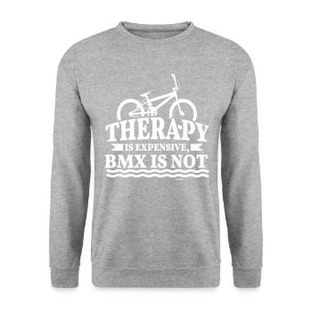 Bike BMX Halfpipe BMX Track - Unisex Sweatshirt - salt & pepper - Front - Alina (178cm) & Michal (187cm)