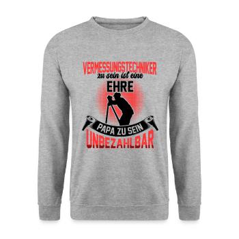 Vermessungstechniker ist eine Ehre Vermesser - Unisex Pullover - Weißgrau meliert - Vorne - Alina (178cm) & Michal (187cm)