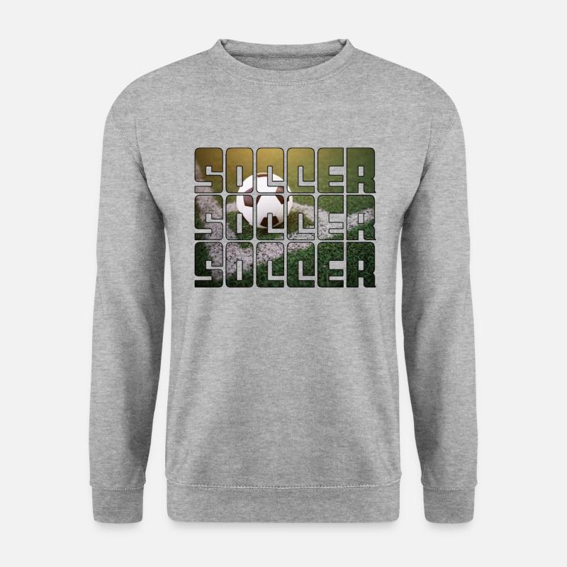 Fußball - Unisex Pullover - Weißgrau meliert