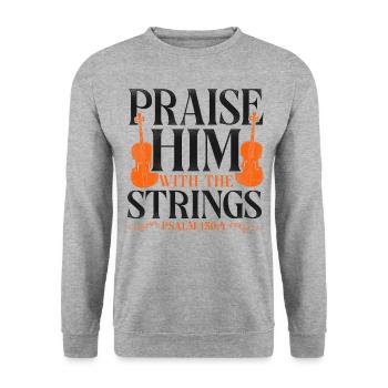 Violon Violoniste Bible Citation Foi - Sweat-shirt Unisexe - gris chiné - Devant - Alina (178cm) & Michal (187cm)