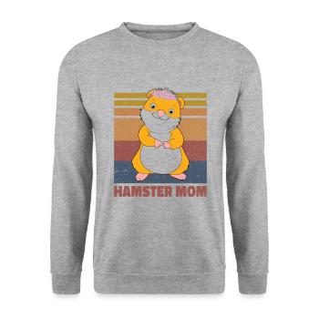 Hamster Mom Animal Lover Pet Owner Rodents Hamster - Unisex Pullover - Weißgrau meliert - Vorne - Alina (178cm) & Michal (187cm)