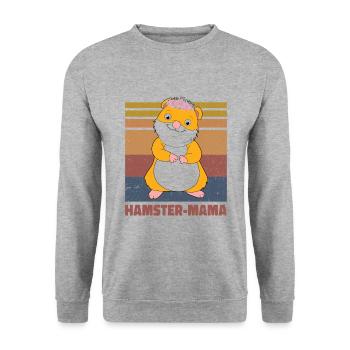 Hamster Mama Animal Lover Pet Owner Rodents Hamste - Unisex Pullover - Weißgrau meliert - Vorne - Alina (178cm) & Michal (187cm)