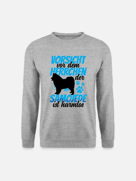Samojede ist harmlos Samojedenspitz - Unisex Pullover - Weißgrau meliert