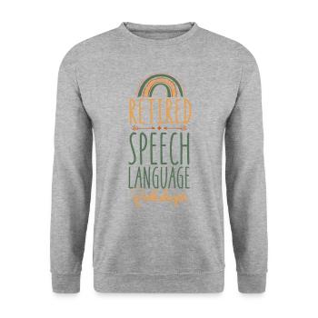 Speech Therapist Therapy Assistant - Unisex Pullover - Weißgrau meliert - Vorne - Alina (178cm) & Michal (187cm)