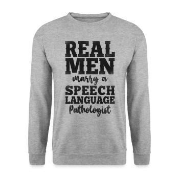 Speech Therapist Therapy Assistant - Unisex Sweatshirt - salt & pepper - Front - Alina (178cm) & Michal (187cm)
