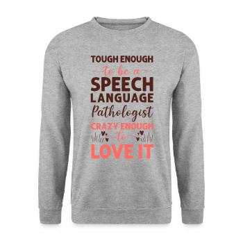 Speech Therapist Therapy Assistant - Unisex Pullover - Weißgrau meliert - Vorne - Alina (178cm) & Michal (187cm)