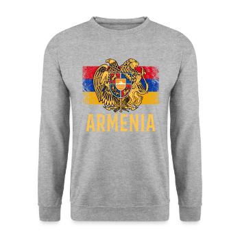 Armenia american flag, armenia - Unisex Pullover - Weißgrau meliert - Vorne - Alina (178cm) & Michal (187cm)