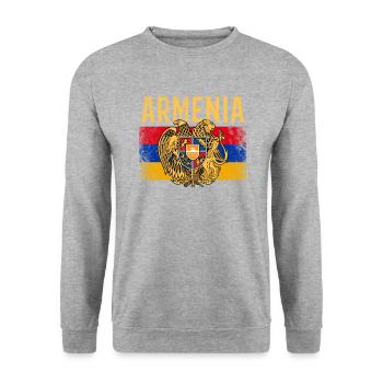 Armenia american flag, armenia - Unisex Pullover - Weißgrau meliert - Vorne - Alina (178cm) & Michal (187cm)