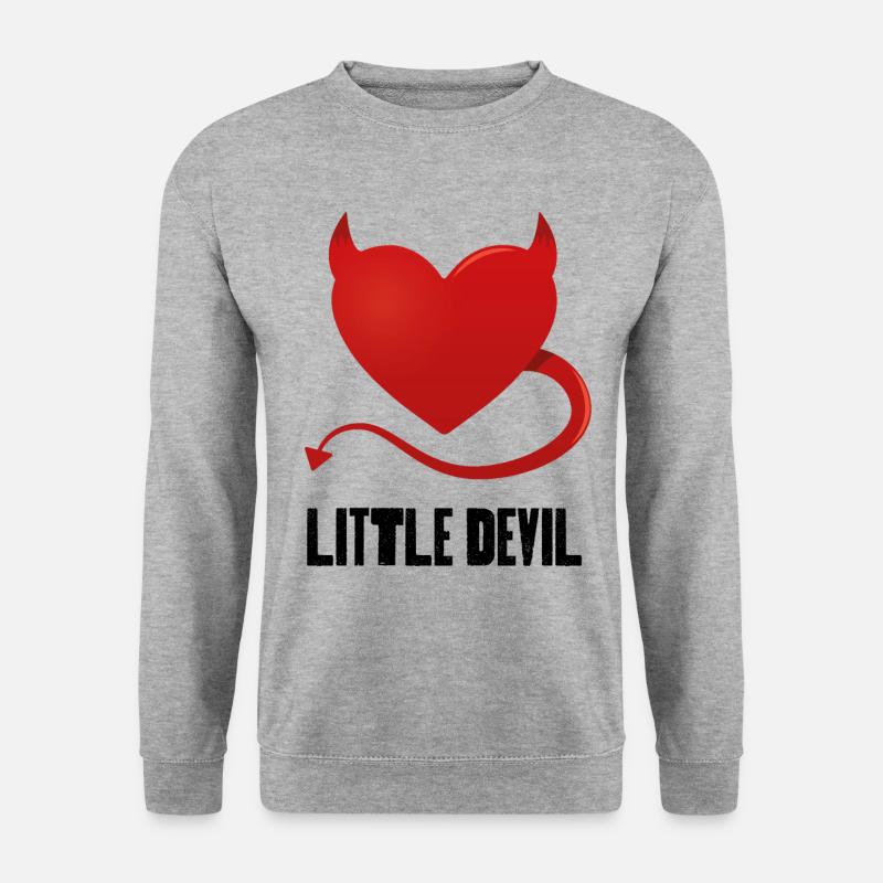 Kleiner Teufel - Unisex Pullover - Weißgrau meliert