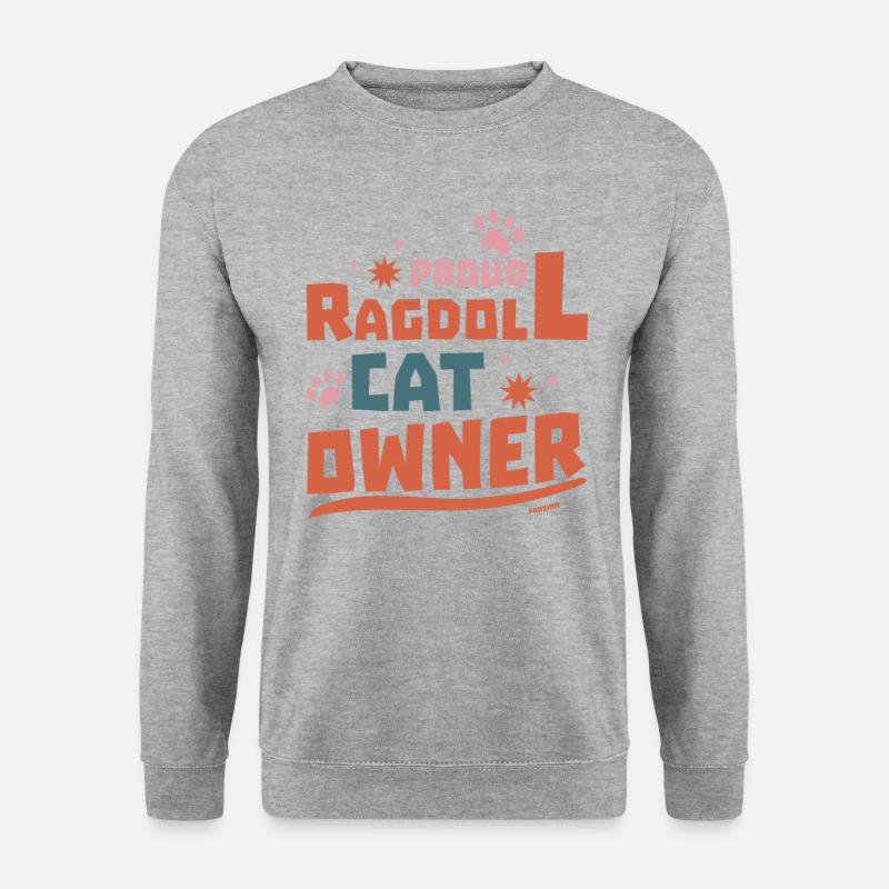 stolzer Ragdoll Katzenbesitzer - Unisex Pullover - Weißgrau meliert