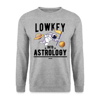 Astronaut Weltraum Planeten Universum - Unisex Pullover - Weißgrau meliert - Vorne - Alina (178cm) & Michal (187cm)