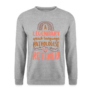Speech Therapist Therapy Assistant - Unisex Pullover - Weißgrau meliert - Vorne - Alina (178cm) & Michal (187cm)