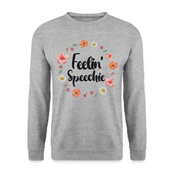 Speech Therapist Therapy Assistant - Unisex Sweatshirt - salt & pepper - Front - Alina (178cm) & Michal (187cm)