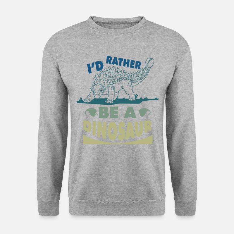 I'd Rather Be A Dinosaur - Unisex Pullover - Weißgrau meliert