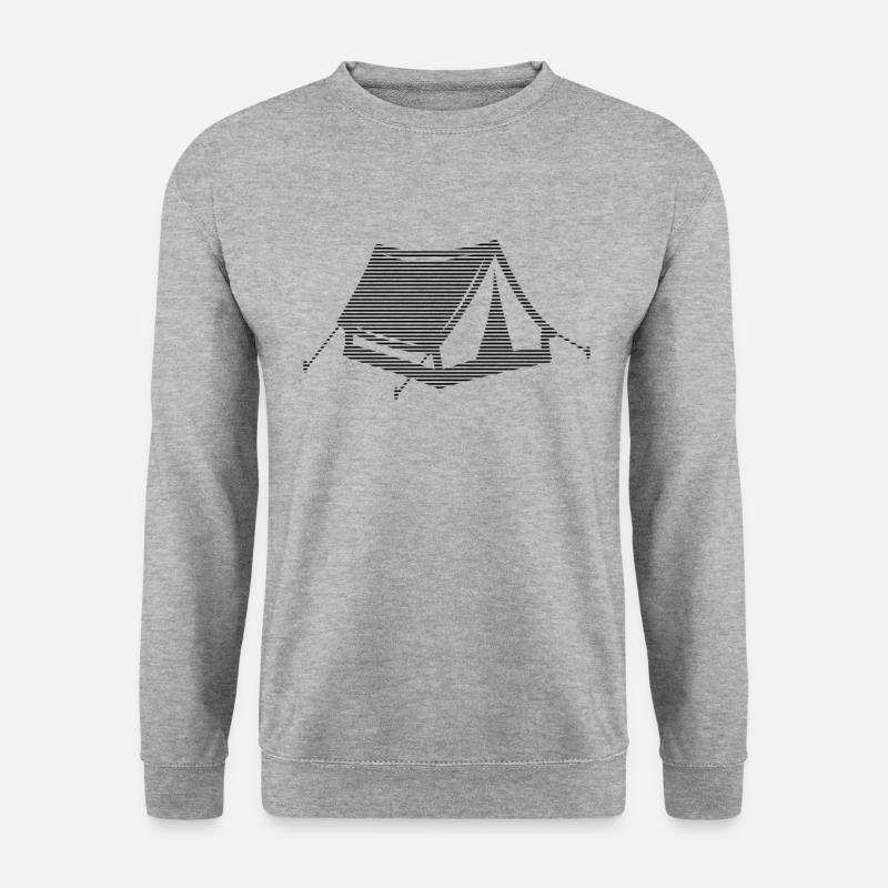 Zelten - Unisex Pullover - Weißgrau meliert