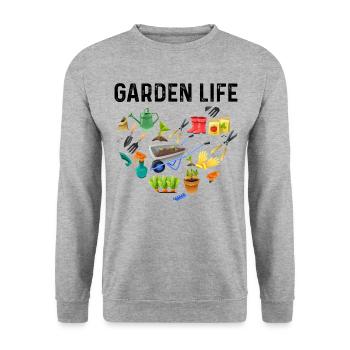 Garden Life Gardener Horticulturist Gardening Land - Unisex Pullover - Weißgrau meliert - Vorne - Alina (178cm) & Michal (187cm)
