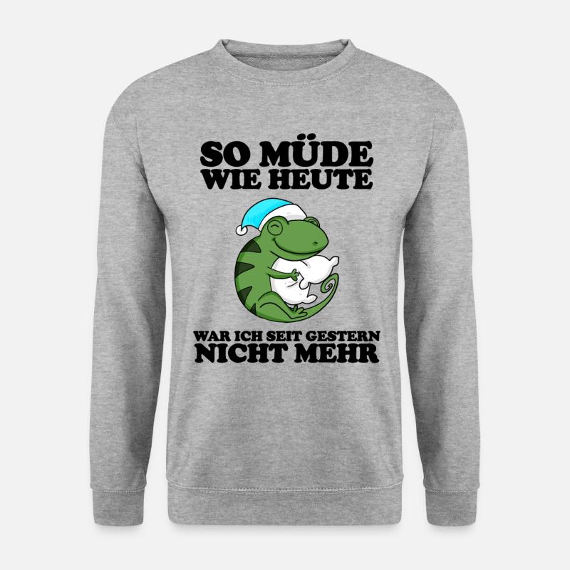 Müde Spruch lustig - Unisex Pullover - Weißgrau meliert