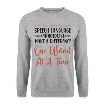 Speech Therapist Therapy Assistant - Unisex Pullover - Weißgrau meliert - Vorne - Alina (178cm) & Michal (187cm)