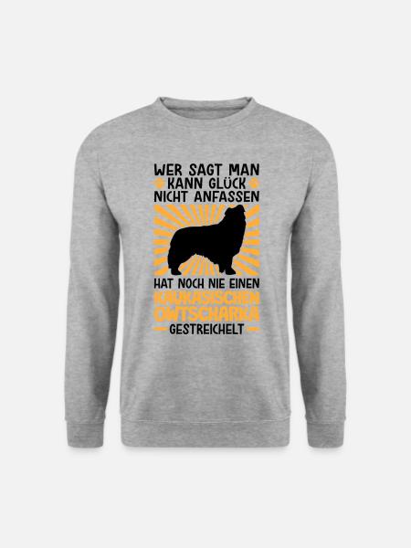 Owtscharka streicheln Kaukasischer Hund - Unisex Pullover - Weißgrau meliert