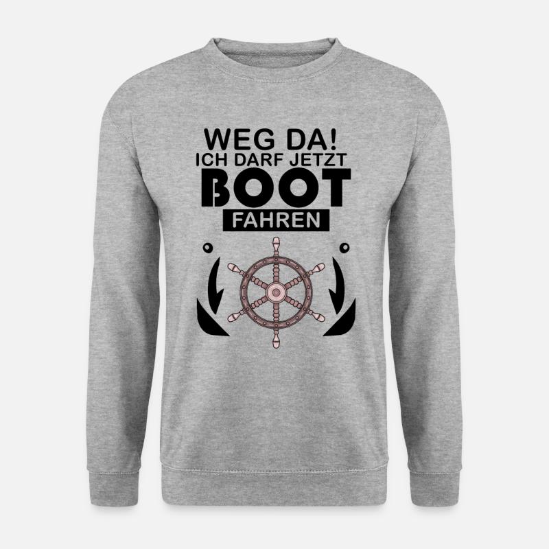 Bootsführerschein Motorboot Geschenk - Unisex Pullover - Weißgrau meliert