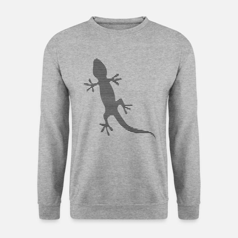 Eidechse - Unisex Pullover - Weißgrau meliert