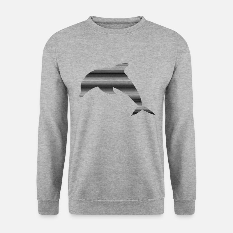Delfin - Unisex Pullover - Weißgrau meliert