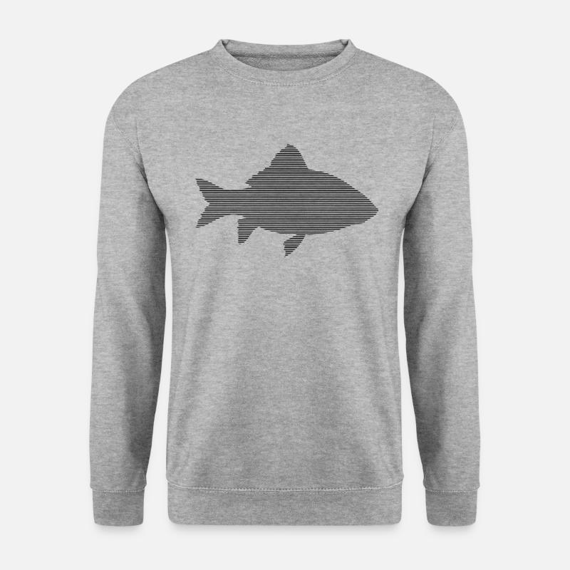 Fisch - Unisex Pullover - Weißgrau meliert
