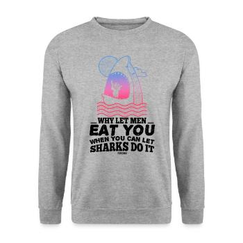 Frauen Spruch Meerestiere Monster - Unisex Pullover - Weißgrau meliert - Vorne - Alina (178cm) & Michal (187cm)