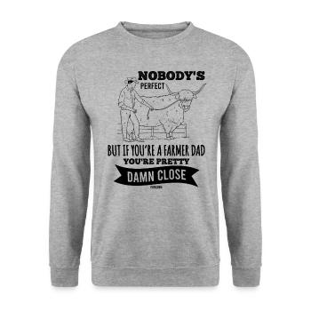 Farmer Dad Bauernhof Papa - Unisex Pullover - Weißgrau meliert - Vorne - Alina (178cm) & Michal (187cm)