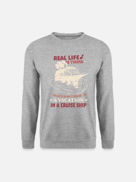 lustiger Kreuzfahrt Spruch - Unisex Pullover - Weißgrau meliert