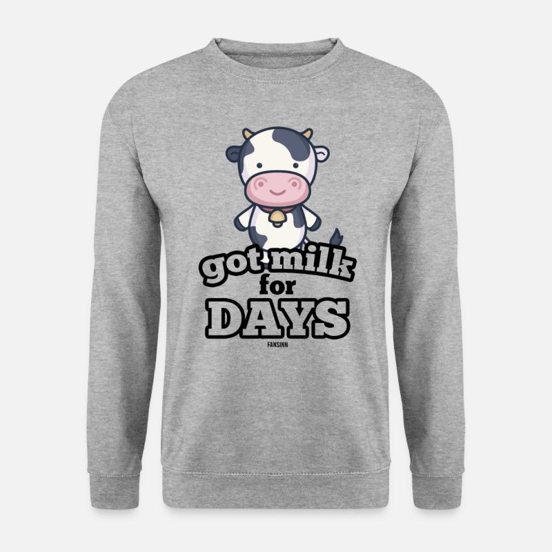 Kuh - Unisex Pullover - Weißgrau meliert