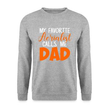 aerialist calls me dad, Aerialist Aerial Silks - Unisex Pullover - Weißgrau meliert - Vorne - Alina (178cm) & Michal (187cm)