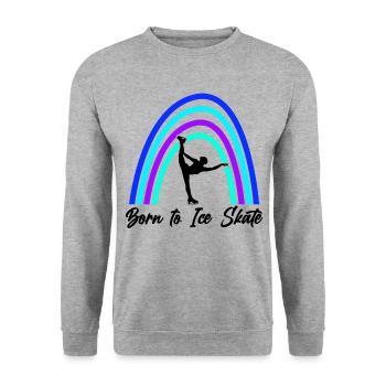 Born To Ice Skate Ice Skating Figure Skates Ice Sk - Unisex Pullover - Weißgrau meliert - Vorne - Alina (178cm) & Michal (187cm)