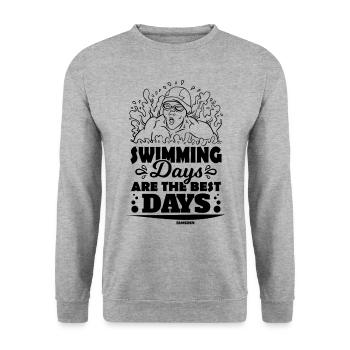 Schwimmen Bademeister Schwimmkurs Freibad Geschenk - Unisex Pullover - Weißgrau meliert - Vorne - Alina (178cm) & Michal (187cm)