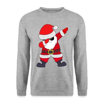 Dabbing Santa Claus dab - Sweat-shirt Unisexe - gris chiné - Devant - Alina (178cm) & Michal (187cm)