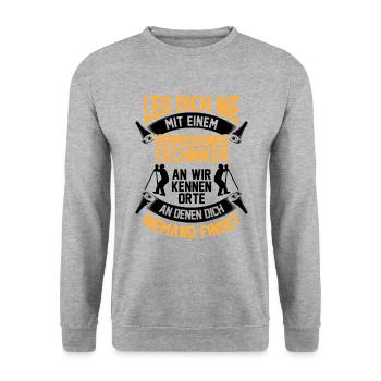 Vermessungstechniker kennen Orte Vermesser - Unisex Pullover - Weißgrau meliert - Vorne - Alina (178cm) & Michal (187cm)