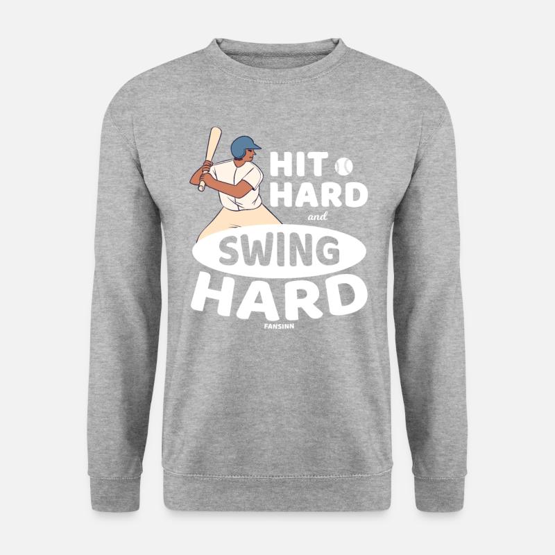 Baseball Baseballspiel Baseballspieler - Unisex Pullover - Weißgrau meliert