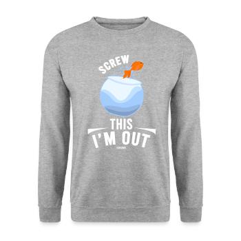 Goldfisch Fischglas Aquarium Wasser - Unisex Pullover - Weißgrau meliert - Vorne - Alina (178cm) & Michal (187cm)