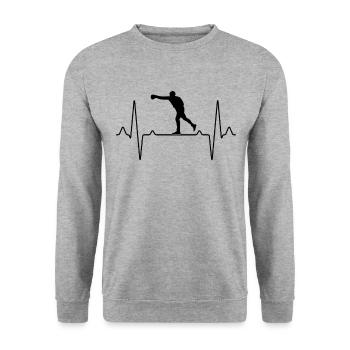 Battement de cœur de boxe - Sweat-shirt Unisexe - gris chiné - Devant - Alina (178cm) & Michal (187cm)
