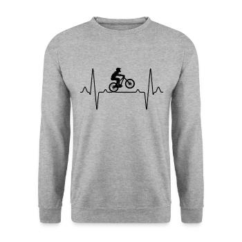 Battements de cœur VTT - Sweat-shirt Unisexe - gris chiné - Devant - Alina (178cm) & Michal (187cm)