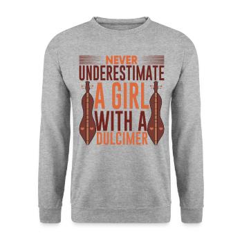Instrument Dulcimer Girl - Unisex Sweatshirt - salt & pepper - Front - Alina (178cm) & Michal (187cm)