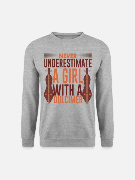 Instrument Dulcimer Mädchen - Unisex Pullover - Weißgrau meliert