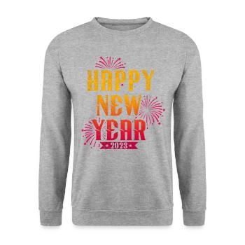 New Year 2023 New Year's Eve Happy New Year - Unisex Sweatshirt - salt & pepper - Front - Alina (178cm) & Michal (187cm)