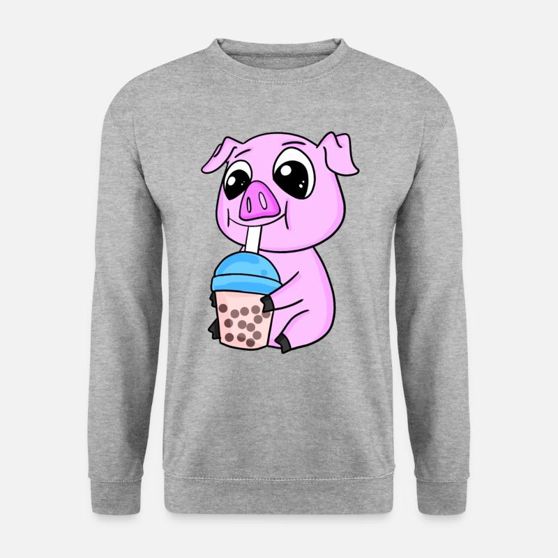 Pork Bubble tea Motif - Unisex Sweatshirt - salt & pepper