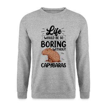 Capybara serait ennuyeux sans capybara - Sweat-shirt Unisexe - gris chiné - Devant - Alina (178cm) & Michal (187cm)